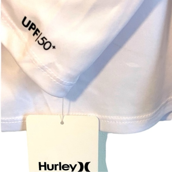 NEW! Hurley Girls Long Sleeve Dri-Fit UPF 50+ Shirt White Swim Top Size 5/6 - Picture 3 of 5